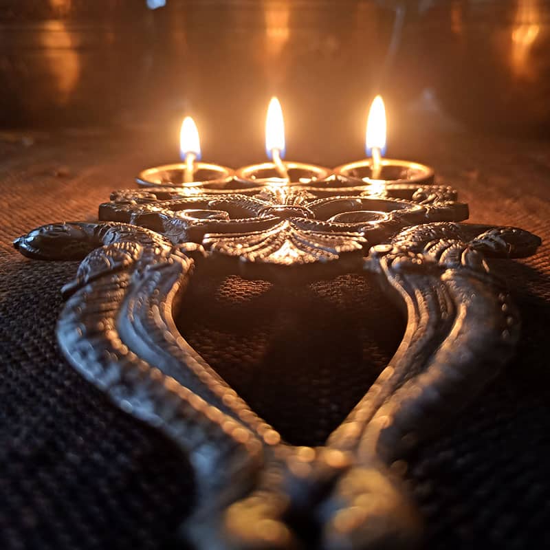 porta velas indio